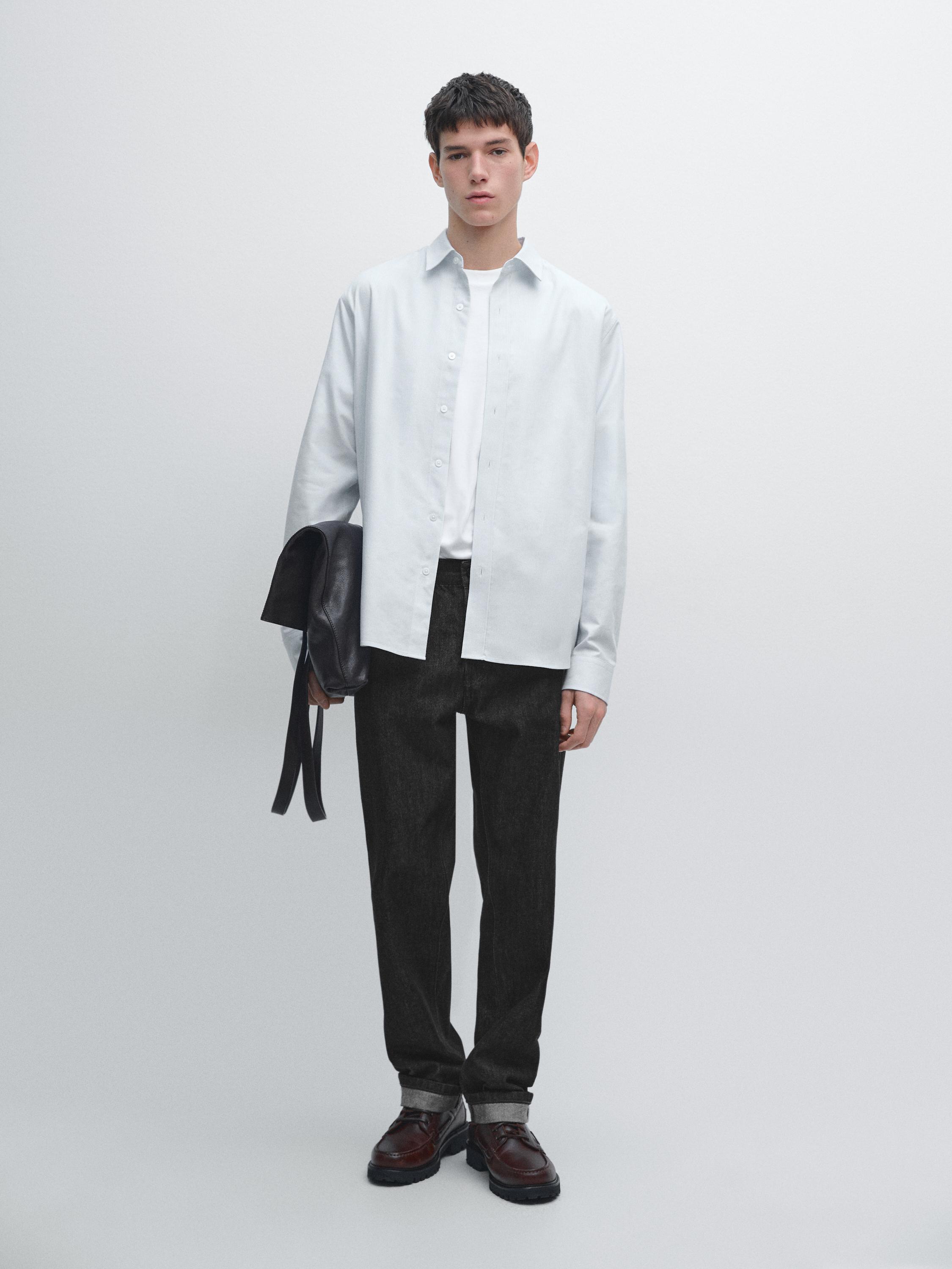 Regular fit pinstriped shirt